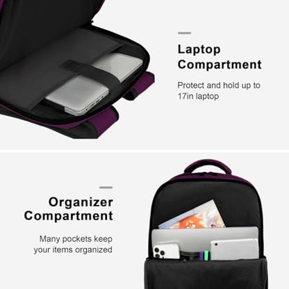 MATEIN Travel Backpack for Women, Extra Large 40L Carry on Backpack, Purple - color: Purple, size: X-Large