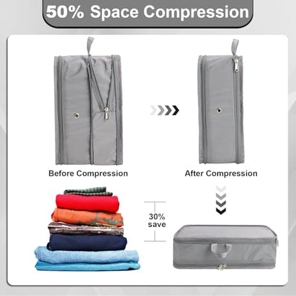 Packing Cubes for Travel Packing Organizers Compression Travel Cubes, Grey - color: Grey