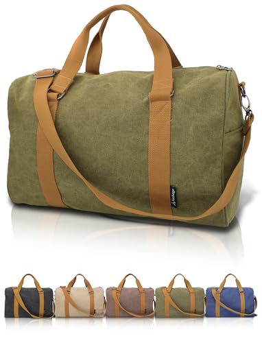 Japan Design Canvas Travel Duffel Bag - Carry-On, CanBoss (khaki) - color: khaki