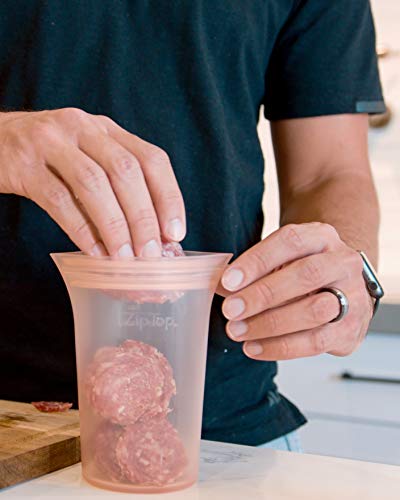 Zip Top Reusable Food Storage Bags | Medium Cup [Lavender] | Silicone Meal Prep Container | Microwave, Dishwasher and Freezer Safe | Made in the USA - color: Lavender, size: Medium Cup