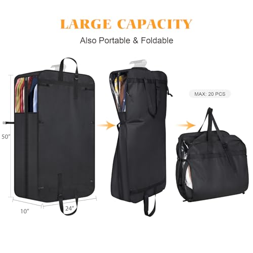Univivi Garment Bag for Moving, Heavy Duty Suit Bag, 50 Inch, Set of 2 - size: 24"X50" - 2pcs - Heavy Duty