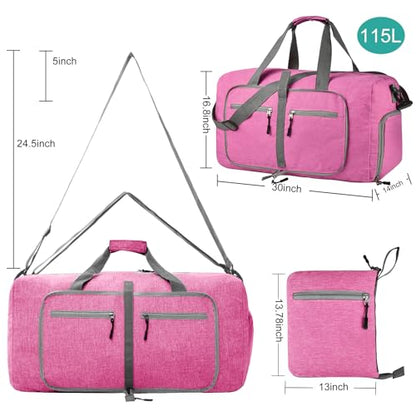 Dimayar 115L Foldable Duffle Bag, Travel & Weekend, Extended Trips - color: Rouge Pink, size: 115L