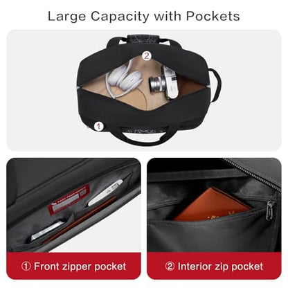 OIWAS Rolling Duffle Bag with Wheels, 22 inch Carry On Bag for Travel - color: Light Black