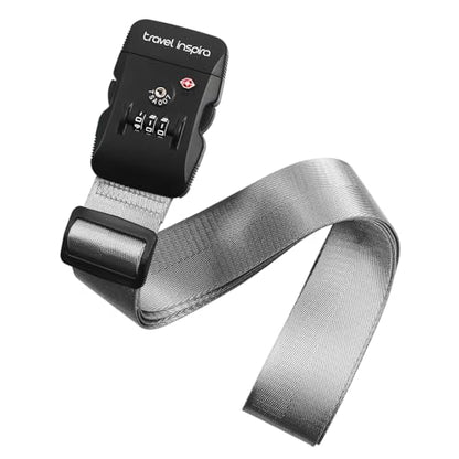Travel Inspira Anti-Theft Suitcase Belt with TSA Lock - color: Grey