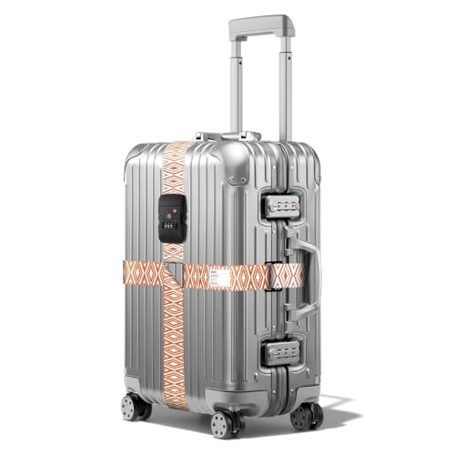 Veki Cross Luggage Straps, TSA Approved with Lock, Brown Diamond, 1pc - color: Cross Brown Diamond