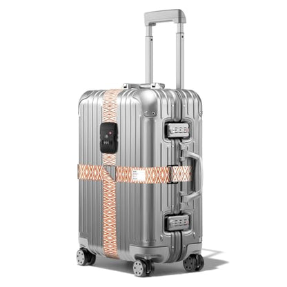 Veki Cross Luggage Straps, TSA Approved with Lock, Brown Diamond, 1pc - color: Cross Brown Diamond