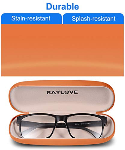RayLove Unisex Hard Shell Eyeglasses Cases, Protective Case For Glasses - color: Orange