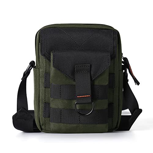 Small Crossbody Bag for Men, Mini Messenger Bag Shoulder Bag for Phone Passport - color: M-green