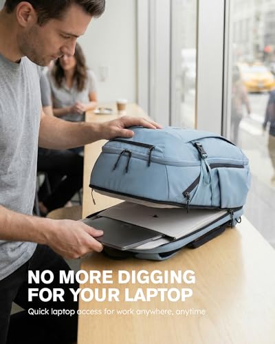 Tolaccea Travel Laptop Backpack 32L Carry on Daypack for Work Business - color: Sky Mist