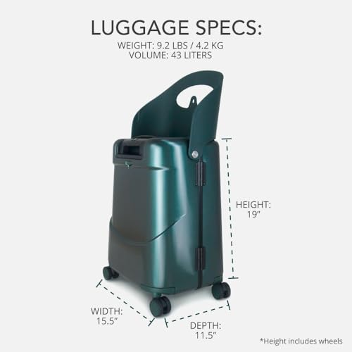 MiaMily Kids Ride-On Carry On Luggage, Hard Shell Suitcase - color: Forest Green