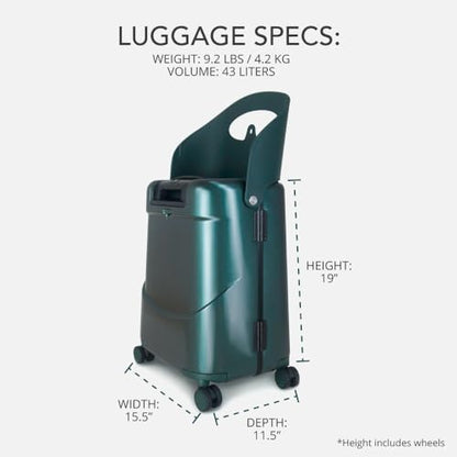 MiaMily Kids Ride-On Carry On Luggage, Hard Shell Suitcase - color: Forest Green