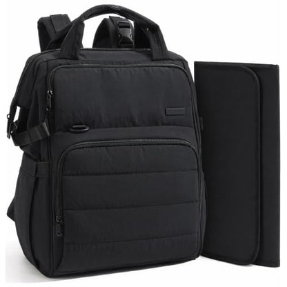BELALIFE Backpack Diaper Bag with Changing Pad, Baby Care Organizer - color: Black
