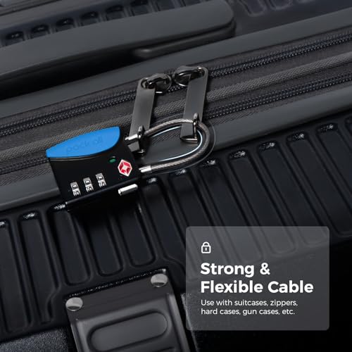 pack all TSA Approved Travel Luggage Locks, Resettable 3-Digit Code - color: Navy, size: 4 Pack