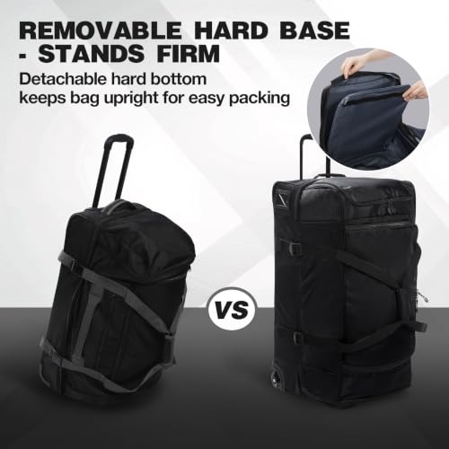 REDCAMP 33" Large Rolling Duffle Bag with Wheels and Handle for Travel, 90L - size: 33" Black