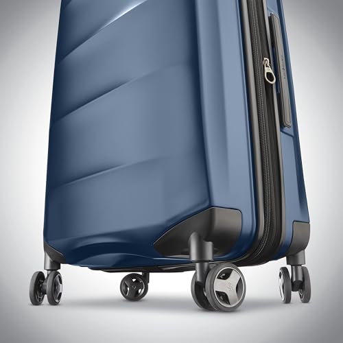 Samsonite Octiv Pro 3-Piece Hardside Lightweight (21/24/28) Front Pocket Carry-On Pro, Medium & Large-Checked Luggage Set, Expandable, Four Spinner Wheels, Adjustable Handle, TSA Lock – Blue - color: Blue Denim, size: 3-Piece Set (Pro 21 with Front Pocket