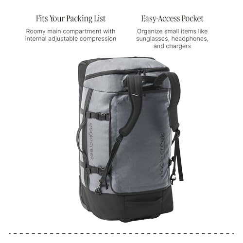 Eagle Creek Cargo Hauler XT Wheeled Duffel - Wheeled Backpack Duffel - Deployable Backpack Straps - Lockable U-Lid & Easy Access Compartment - 29" - color: Charcoal