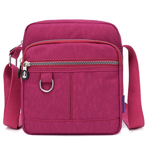 Casual Nylon Purse Handbag Crossbody Bag Waterproof Shoulder Bag for Women - color: Wine Red