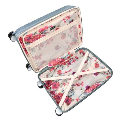 Jessica Simpson Countryside 21" Expandable 8-Wheel Spinner Carry On Luggage Suitcase, Chinois Green - color: Chinois Green, size: Carry-On