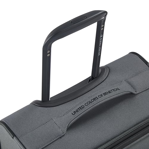 United Colors of Benetton Be Softside Expandable Luggage with Spinner Wheels, Anthracite, Carry-On 19 Inch - color: Anthracite, size: Carry-On 19 Inch