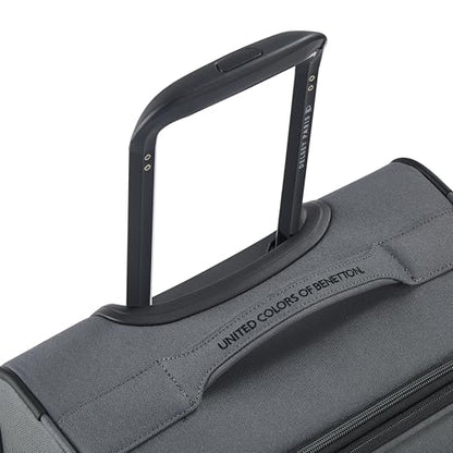 United Colors of Benetton Be Softside Expandable Luggage with Spinner Wheels, Anthracite, Carry-On 19 Inch - color: Anthracite, size: Carry-On 19 Inch