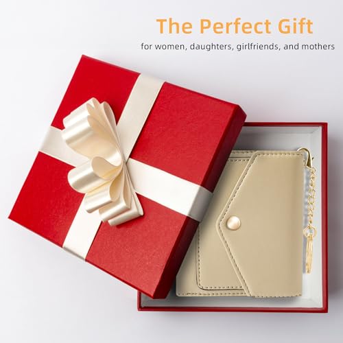 Gostwo Womens Wallet RFID Blocking Small Wallets Woman Credit Card Holder Trifold Ladies Wallets with Coins Zipper Pocket - color: Sand