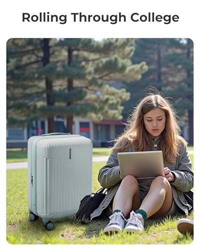 BAGSMART 20" Spinner Carry-On, PC Hardside Expandable, TSA Lock, Purple | Lightweight Hard Shell with Spinner Wheels & TSA Lock, Scratch-Resistant - color: Purple
