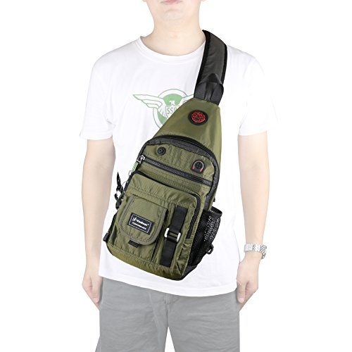 Crossbody Sling Bag Backpack for Men & Women Green - color: B-green(fits 10.5" Ipad)