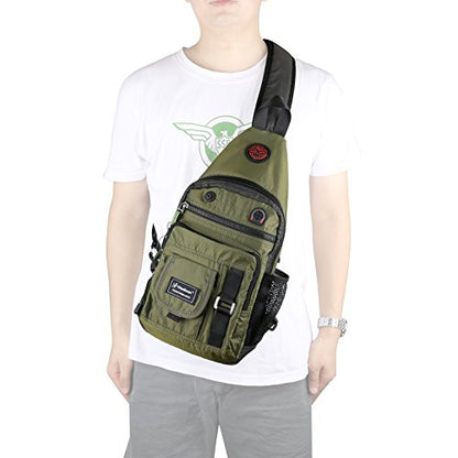 Crossbody Sling Bag Backpack for Men & Women Green - color: B-green(fits 10.5" Ipad)