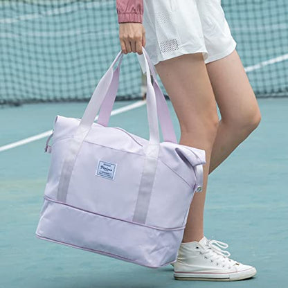 Travel Duffle Bags for Women Overnight Tote Bag Carry On Personal Item - color: A110-purple-expandable, size: X-large