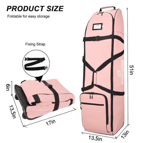 Goloni Golf Travel Bag, Golf Club Travel Bag for Airlines - color: Pink