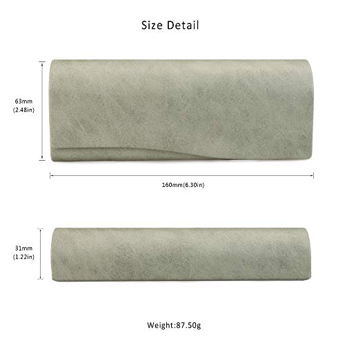 LifeArt Eyeglass Case Hard Shell, Portable Sunglass Case, Fashionable PU Leather Eyeglass Case, Lightweight - color: C_636_gray