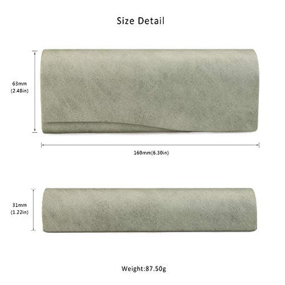 LifeArt Eyeglass Case Hard Shell, Portable Sunglass Case, Fashionable PU Leather Eyeglass Case, Lightweight - color: C_636_gray