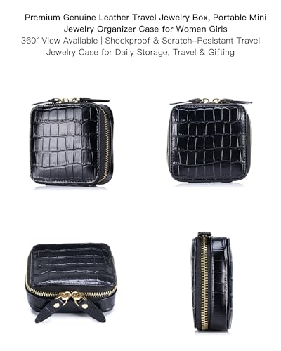 Portable Travel Jewelry Organizer for Rings Earrings Necklaces Bracelets - color: Brown