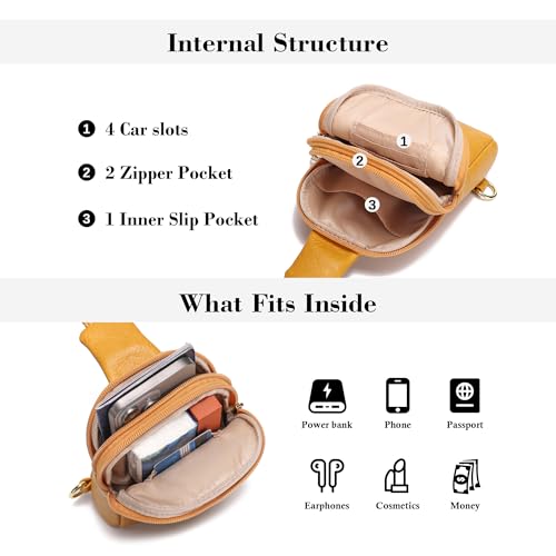 INICAT Small Crossbody Bags for Women, Mini Travel Sling Purse - color: Golden Yellow, size: Small