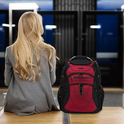 KROSER Travel Laptop Backpack 18.4 Inch XXXL Computer Backpack for Men - color: Black/Red, size: 18.4 inch