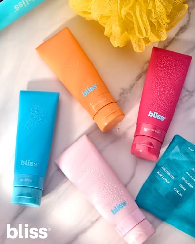Bliss Travel Bottles Set TSA Approved Leak-Free Refillable Toiletries - size: 4pc Amalfi Vibes