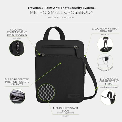 Travelon Anti-Theft Metro Small Crossbody - color: Black