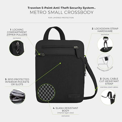 Travelon Anti-Theft Metro Small Crossbody - color: Black