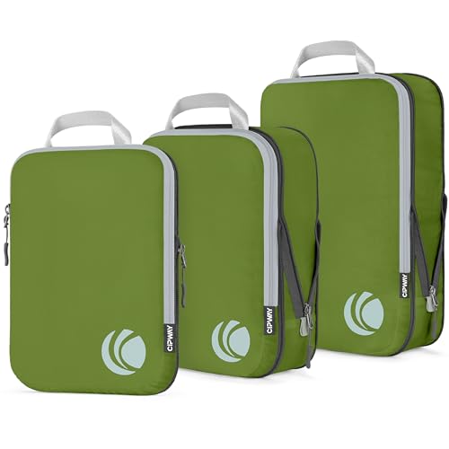 Cipway Compression Packing Cubes Set (Green 3pcs) - color: Green, size: 3PCS