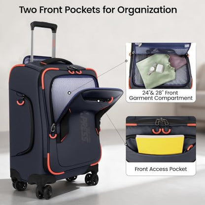 3-Piece Softside Upright Luggage Set,Waterproof Fabric - color: Blue, size: 3-Piece Set (22"/26"/30'')