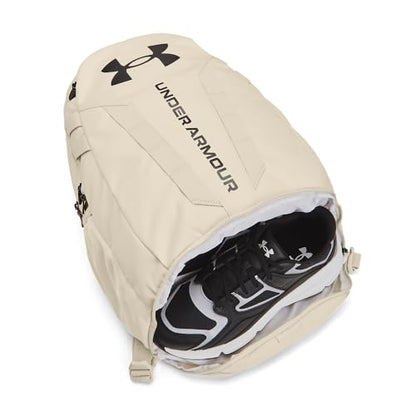 Under Armour Unisex Hustle 5.0 Backpack - color: (279) Stone / / Metallic Gun Metal, size: One Size