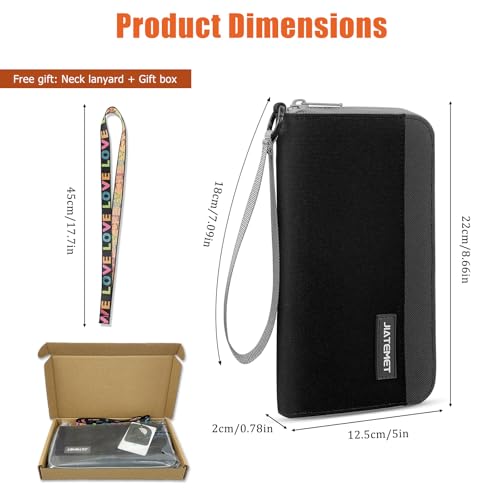 Passport holder for travel Family passport holder(Black) - color: Black