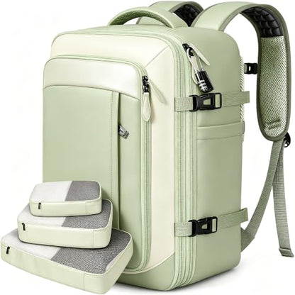 Vancropak Carry on Backpack for Airplane, Travel Backpack Fits 17.3" Laptop - color: Green