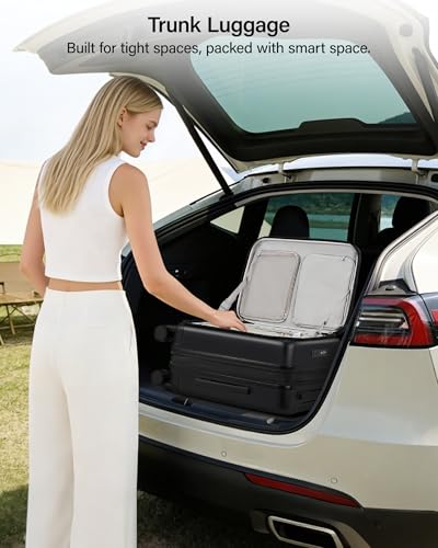MILADA 24 Inch Checked Luggage, Expandable Hardshell Suitcase with 360° Spinner Wheels & TSA Lock, Lightweight Medium Rolling Luggage for Men and Women Travel, Black - color: Black, size: 24" Checked in