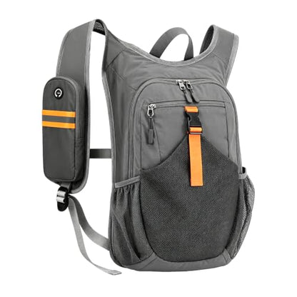 15L Small Grey Hiking Backpack, Lightweight Packable Foldable Casual Backpack for Women Men, Hiking Daypack with Shoulder Strap Pocket for Travel Camping Outdoor Commute