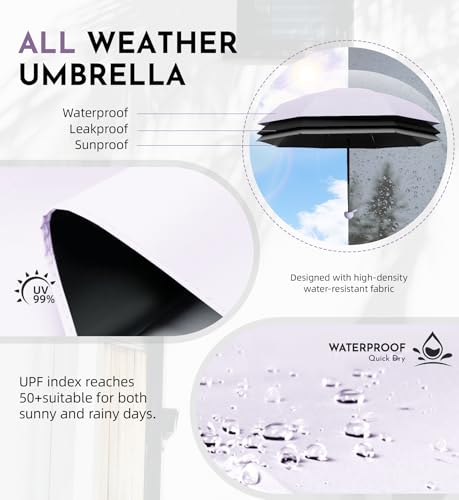 Umbrella Travel Size Mini Umbrella with UPF 100+ UV Rain Protection - color: Purple