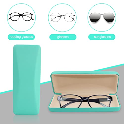 SMARTTOP Hard Shell Eyeglass Case- Glass Case With Cleaning Cloth, Glasses Case hard shell for men women - color: Green
