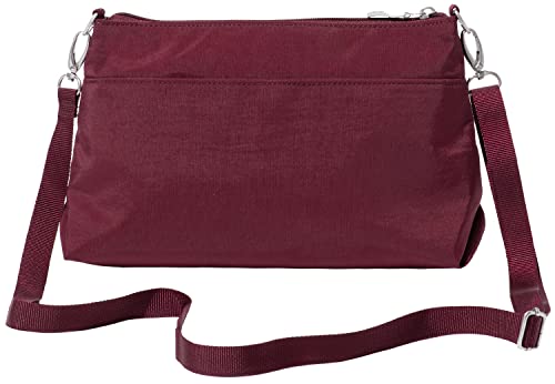 Baggallini Original Everyday 11x7.5 Crossbody Bags Rfid Protected Lightweight Nylon Zippered Travel Purse - color: Dark Cherry, style: Slim Strap
