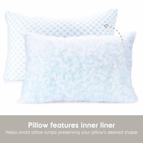 Nestl Cooling Body Pillow for Sleeping 1 Pack, Luxury Shredded Memory Foam Body Pillows, Adjustable Cold Gel Pillows for Hot Sleepers, Supportive Long Pillow for Bed Side Back Stomach Sleepers - size: Body 20"x54"