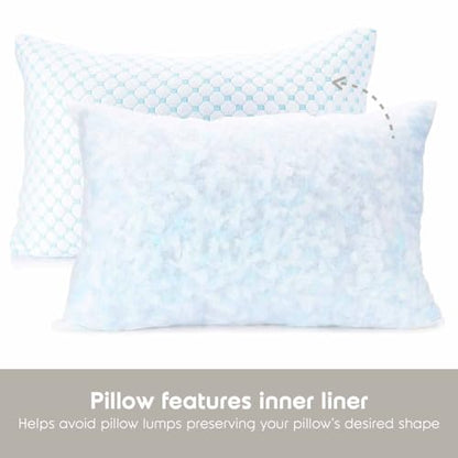 Nestl Cooling Body Pillow for Sleeping 1 Pack, Luxury Shredded Memory Foam Body Pillows, Adjustable Cold Gel Pillows for Hot Sleepers, Supportive Long Pillow for Bed Side Back Stomach Sleepers - size: Body 20"x54"